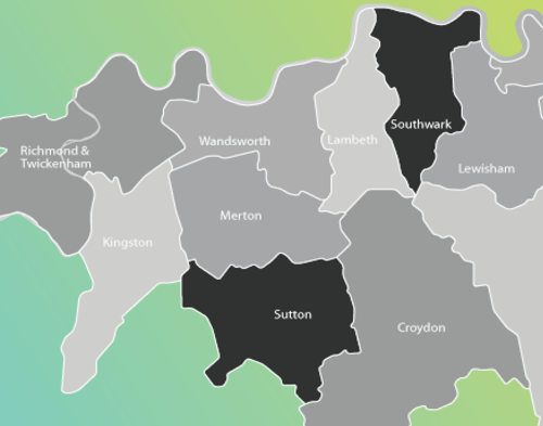 South London Boroughs Map